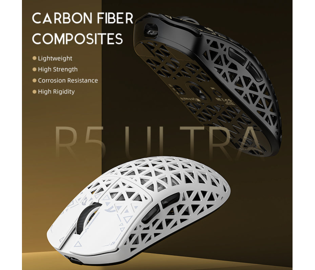 Attack Shark R5Ultra UltralightCarbon 8kHz/42kDPI PAW3950MAX Omron czarna 6972792470573 - 1350006 - zdjęcie 4